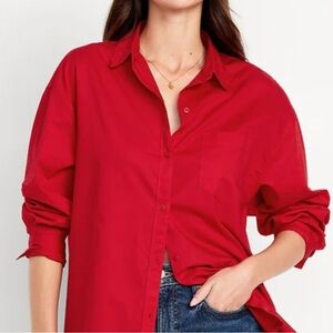 Red Button-Up Shirt size L